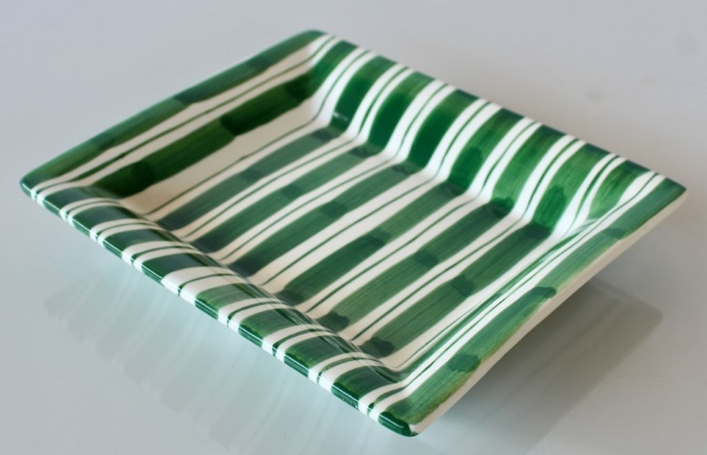 Green Stripe Ceramic Plate